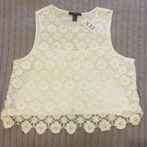 NWT Forever 21 Boho Crochet Crop Top - Size L